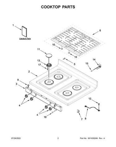 Cooktop parts