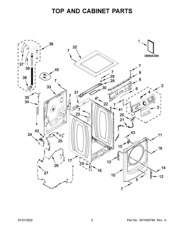 Top and cabinet parts