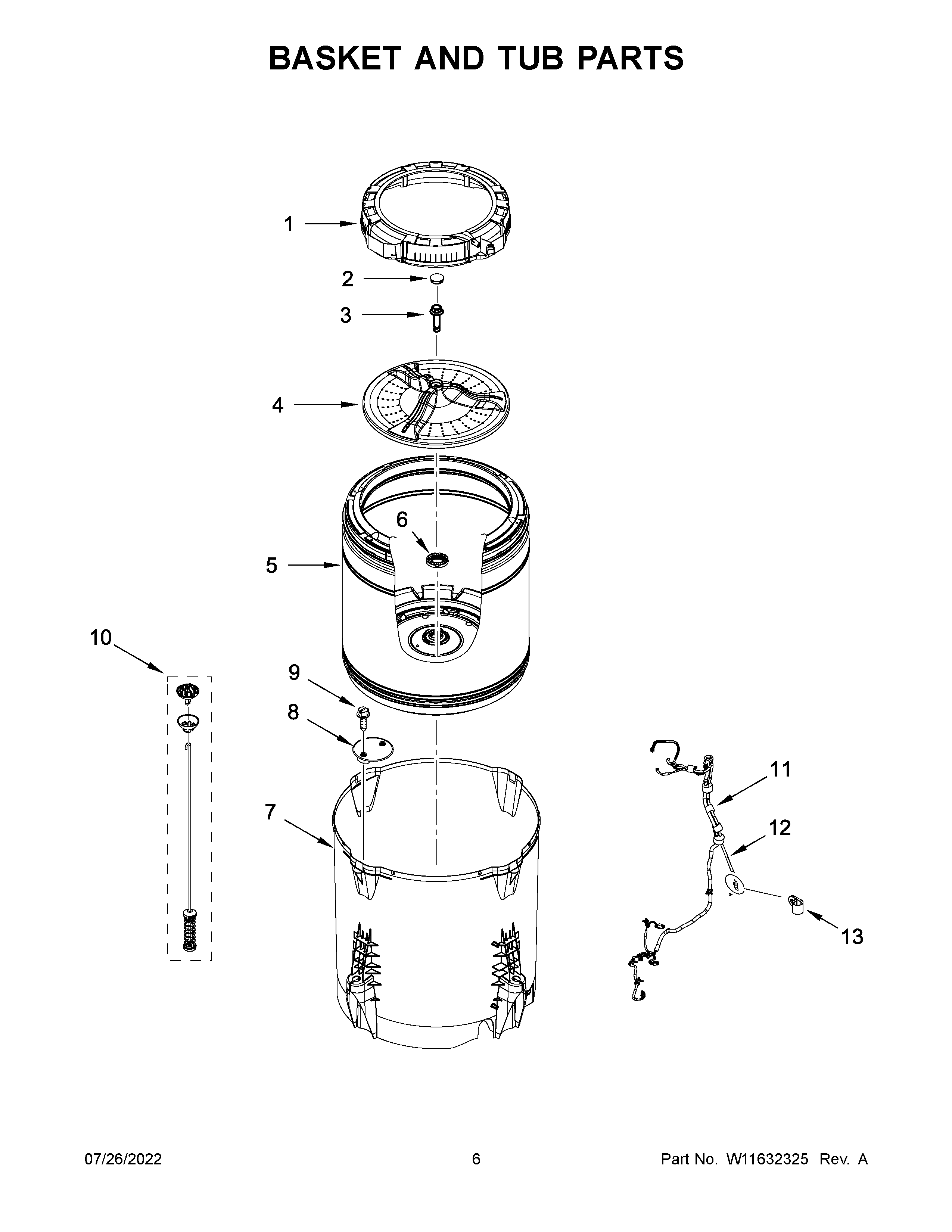Basket and tub parts