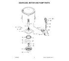 Whirlpool WTW7120HW1 gearcase, motor and pump parts diagram