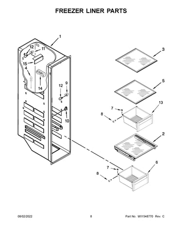 Freezer liner parts