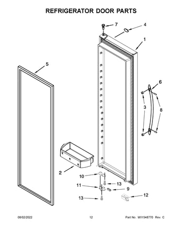 Refrigerator door parts