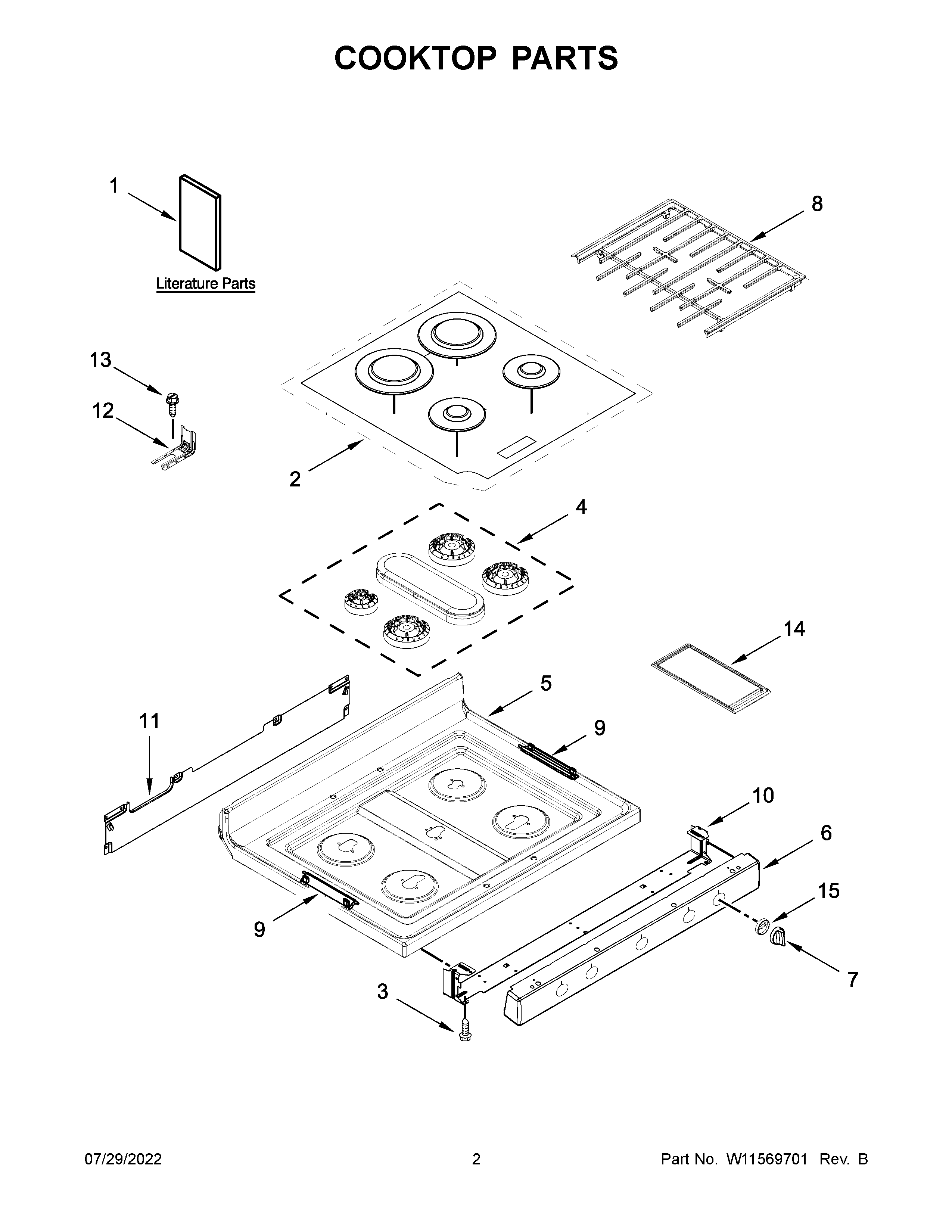 Cooktop parts