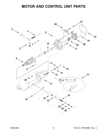 Motor and control unit parts
