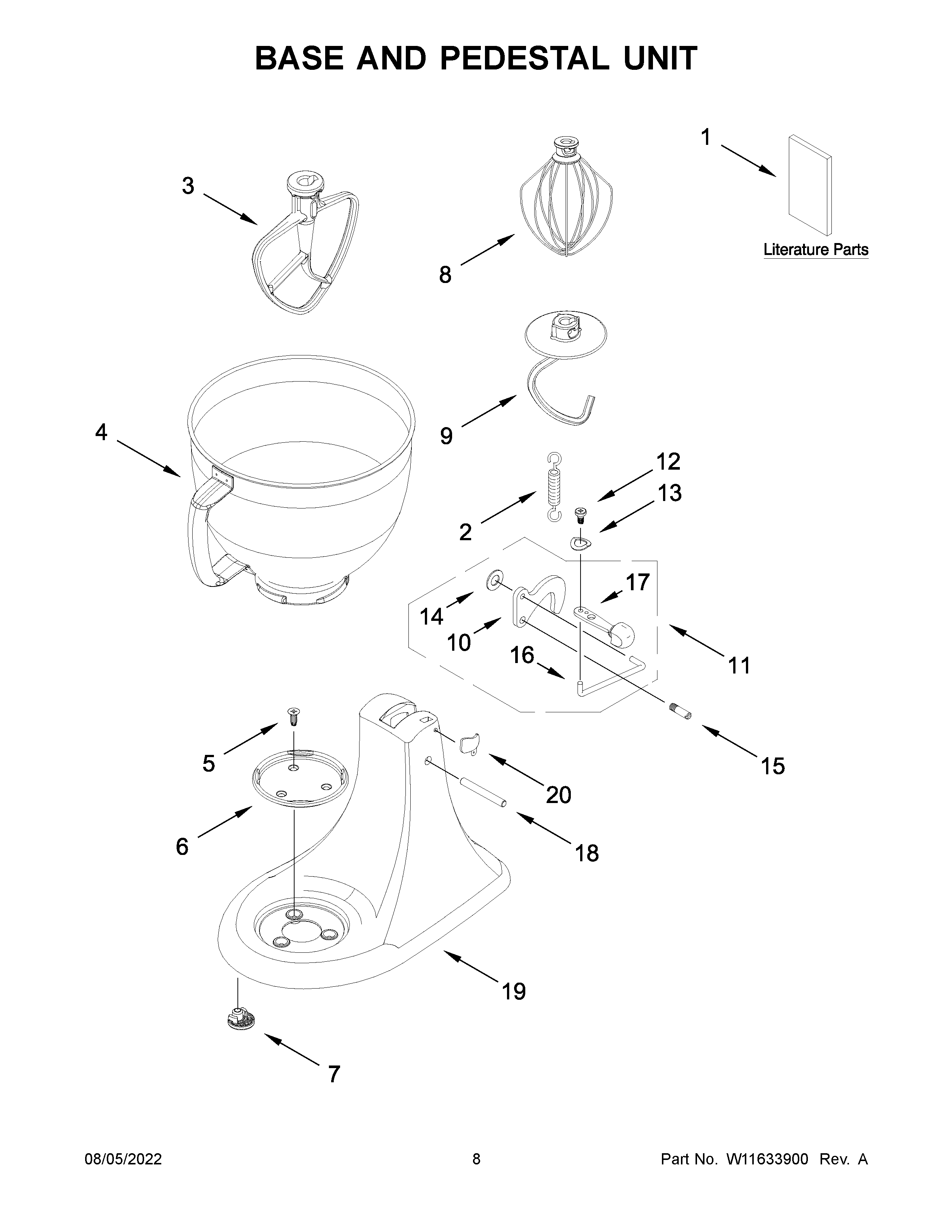 Base and pedestal unit