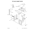 Crosley CAW45125LW0 top and cabinet parts diagram