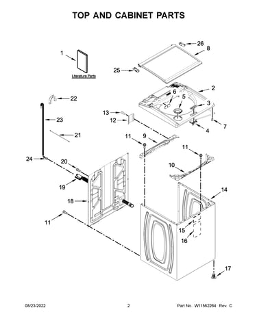 Top and cabinet parts