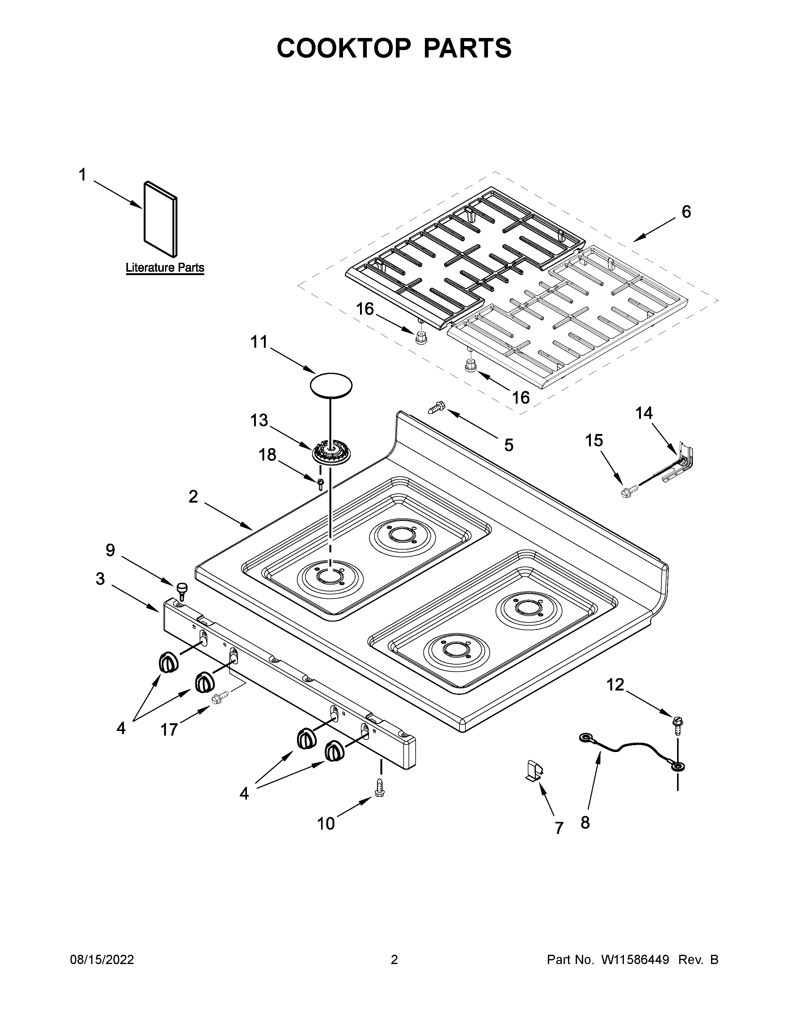 Cooktop parts