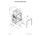 Whirlpool WDT530HAMM0 tub and frame parts diagram