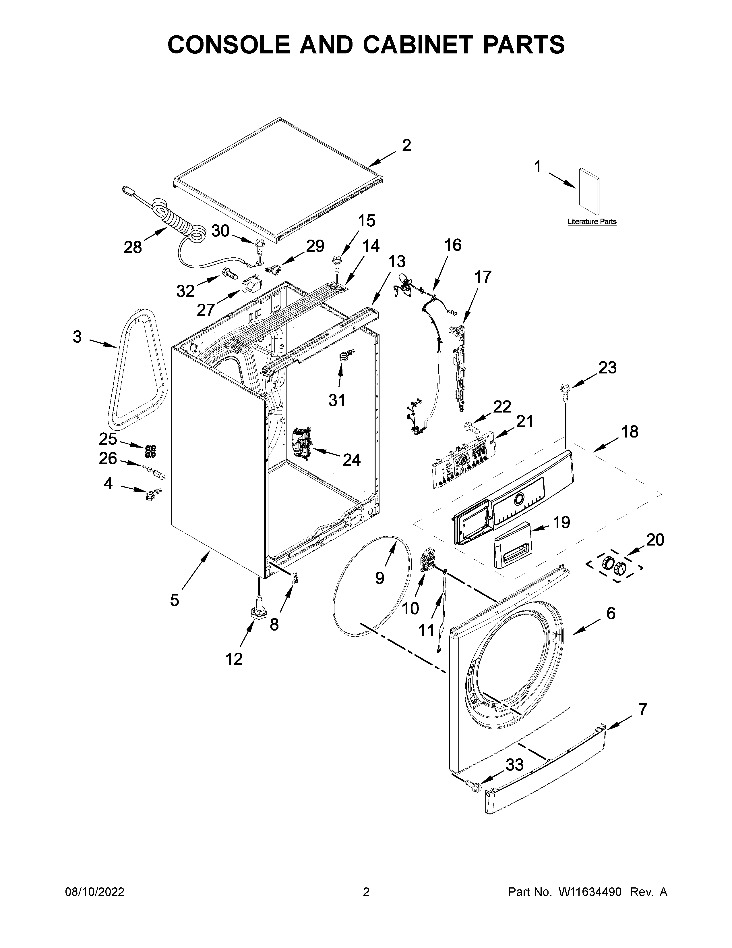 Console and cabinet parts