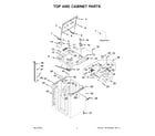 Whirlpool WTW6120HC3 top and cabinet parts diagram