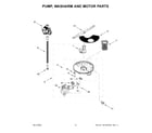 Whirlpool WDP560HAMW0 pump, washarm and motor parts diagram