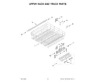 Whirlpool WDP560HAMW0 upper rack and track parts diagram