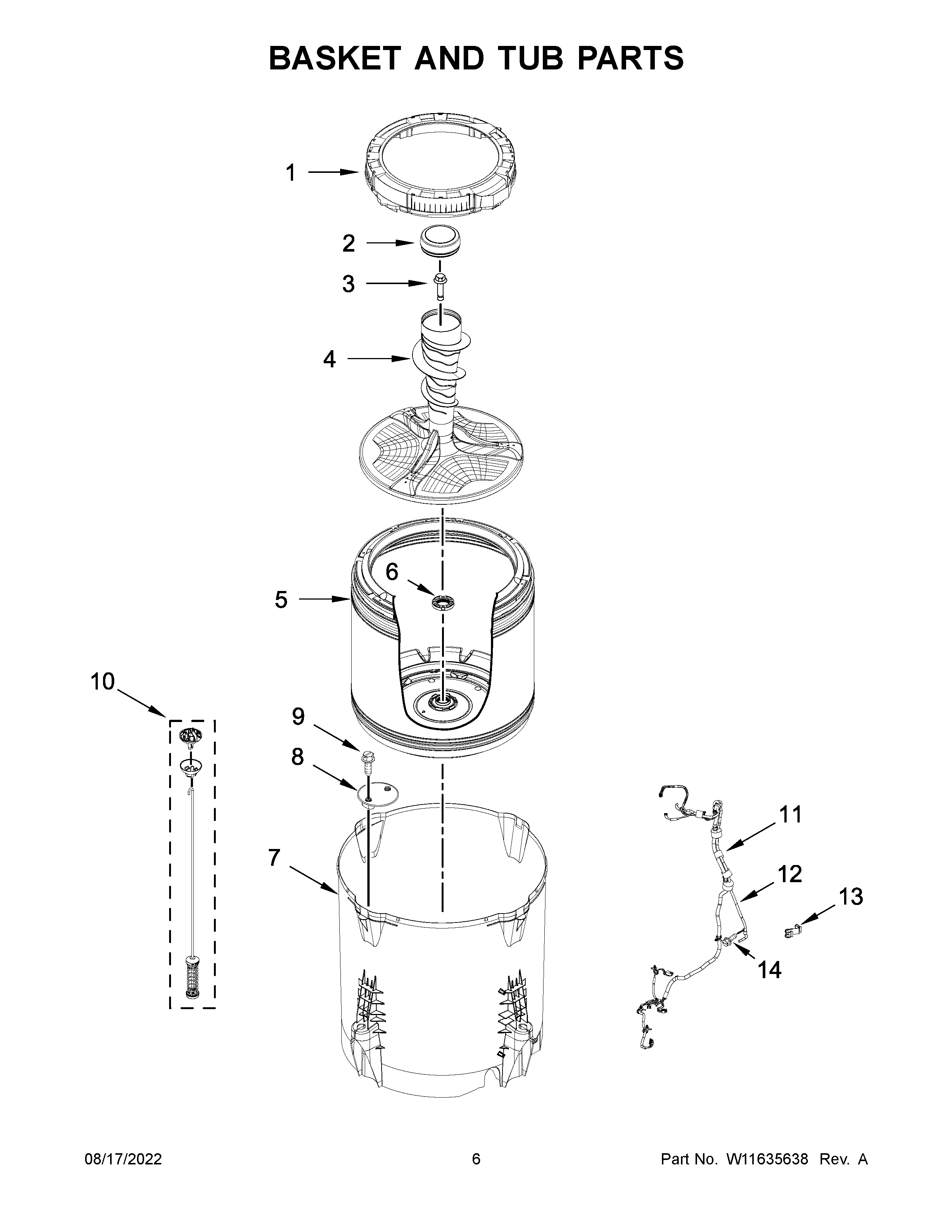 BASKET AND TUB PARTS