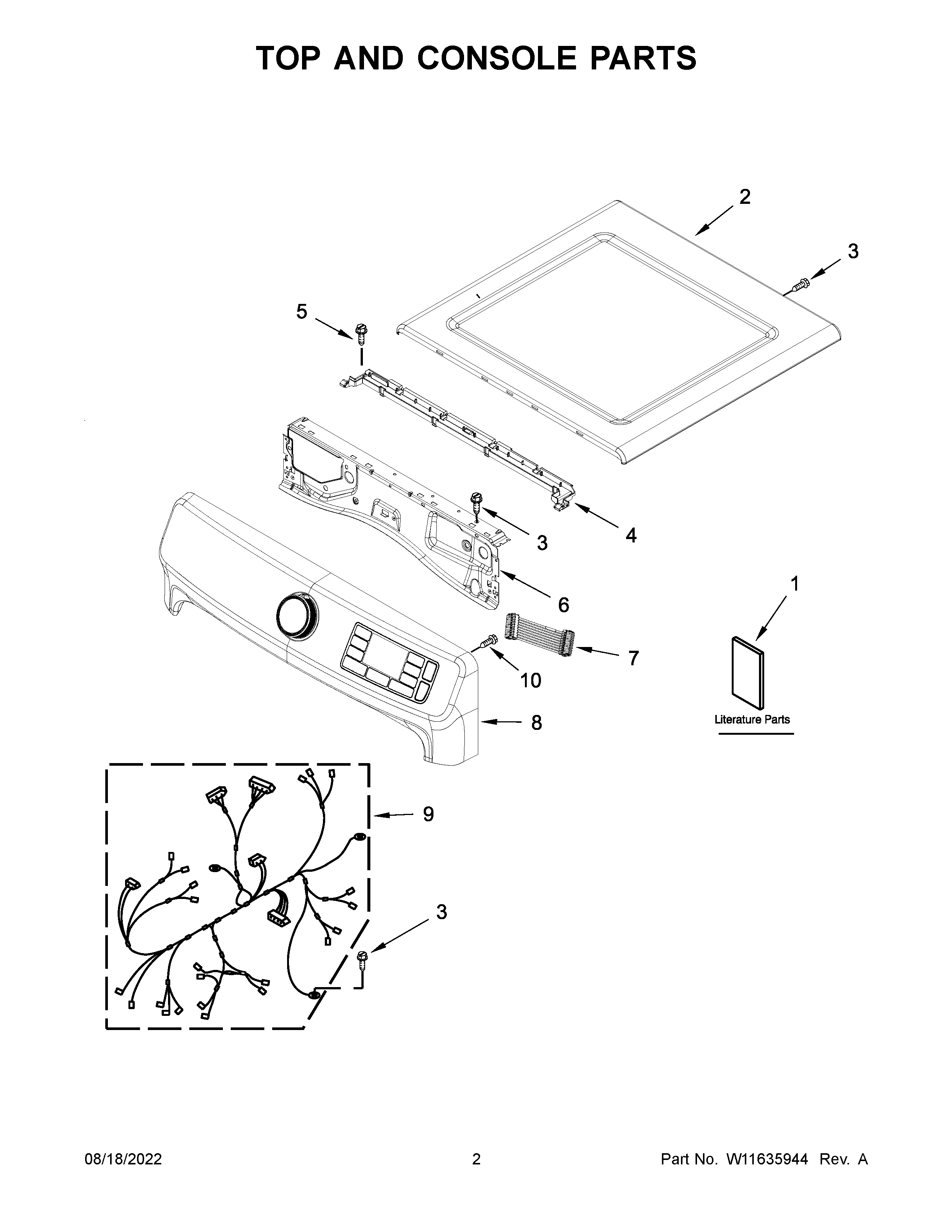 Top and console parts