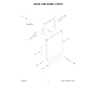 Amana ADB1400AMB0 door and panel parts diagram