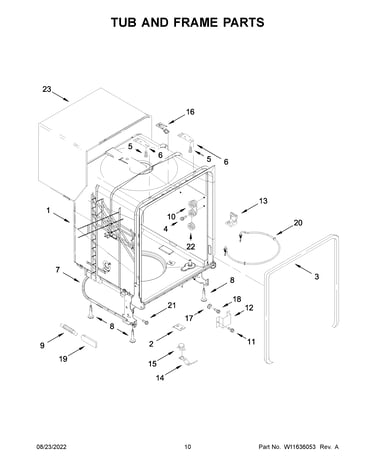 Tub and frame parts
