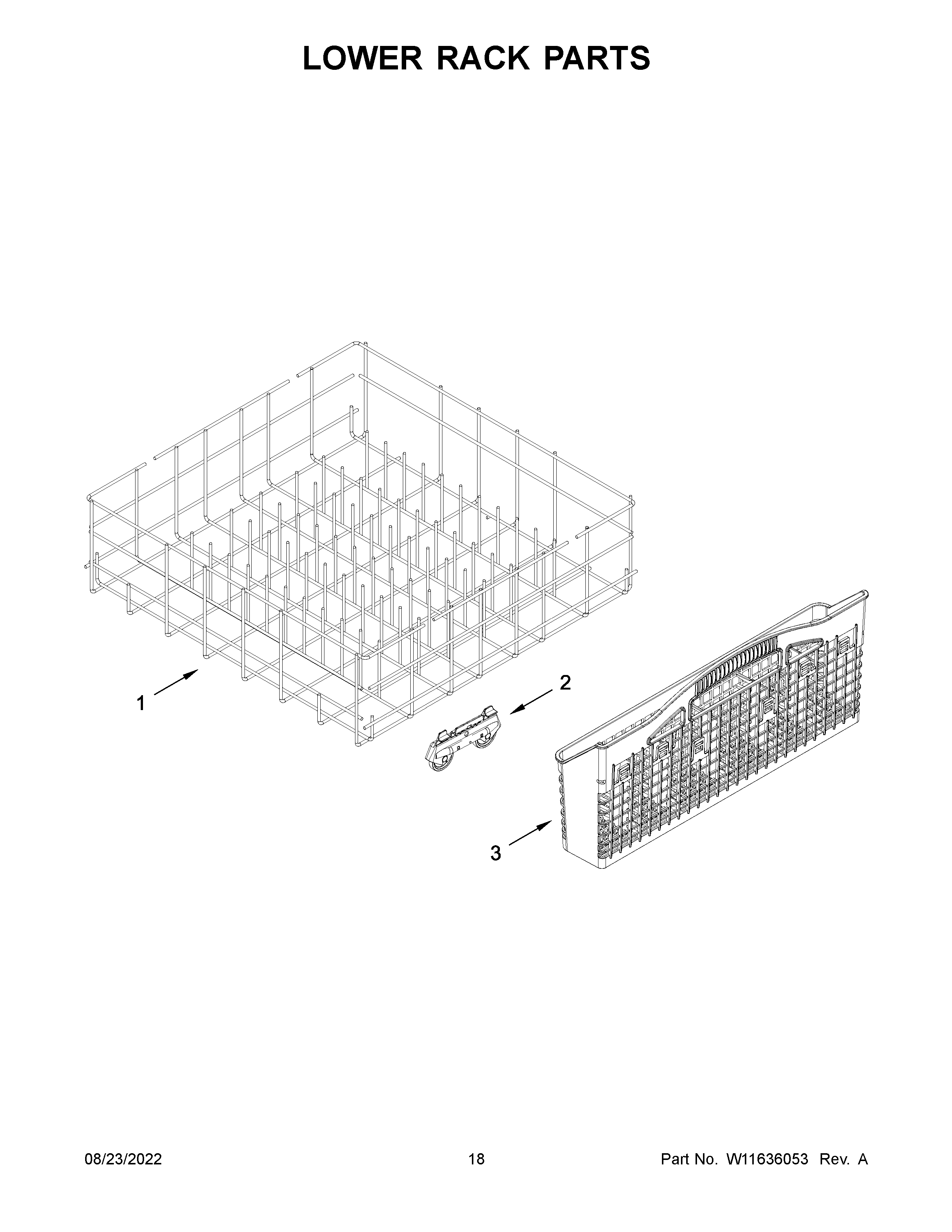 Lower rack parts