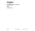 Whirlpool WFG550S0LZ4 cover sheet diagram