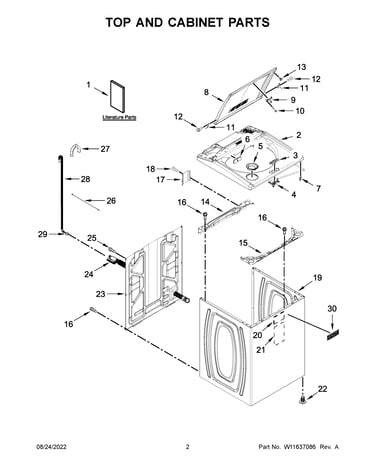 Top and cabinet parts