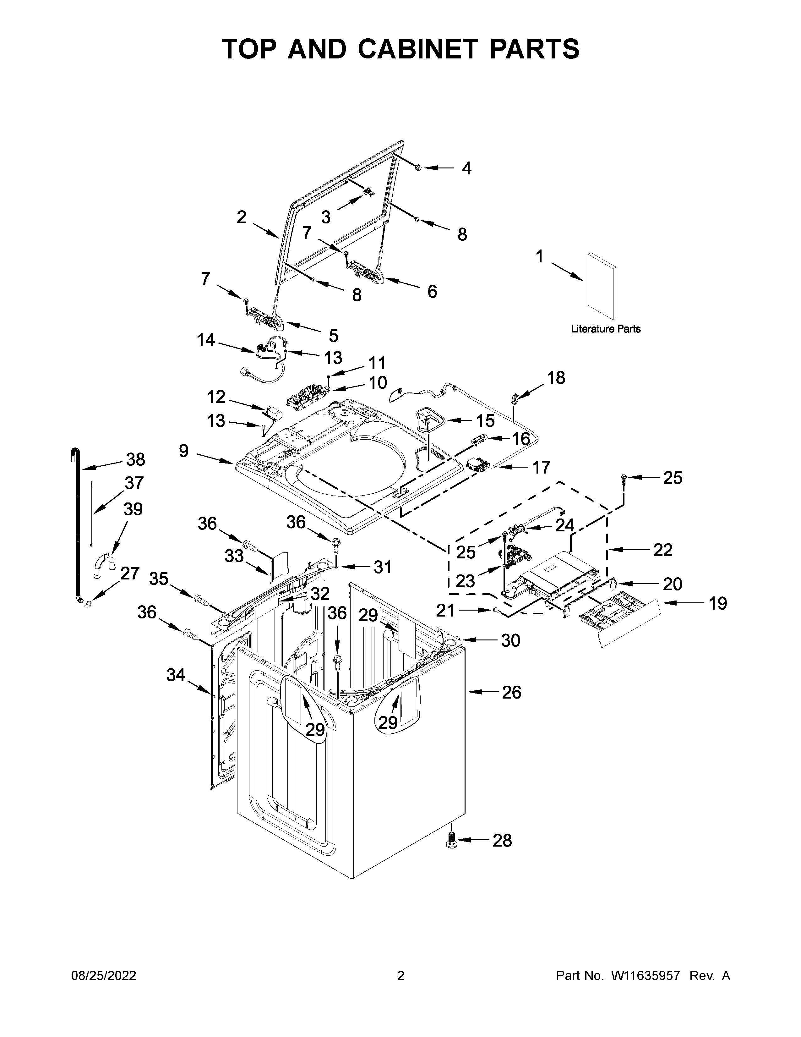 TOP AND CABINET PARTS