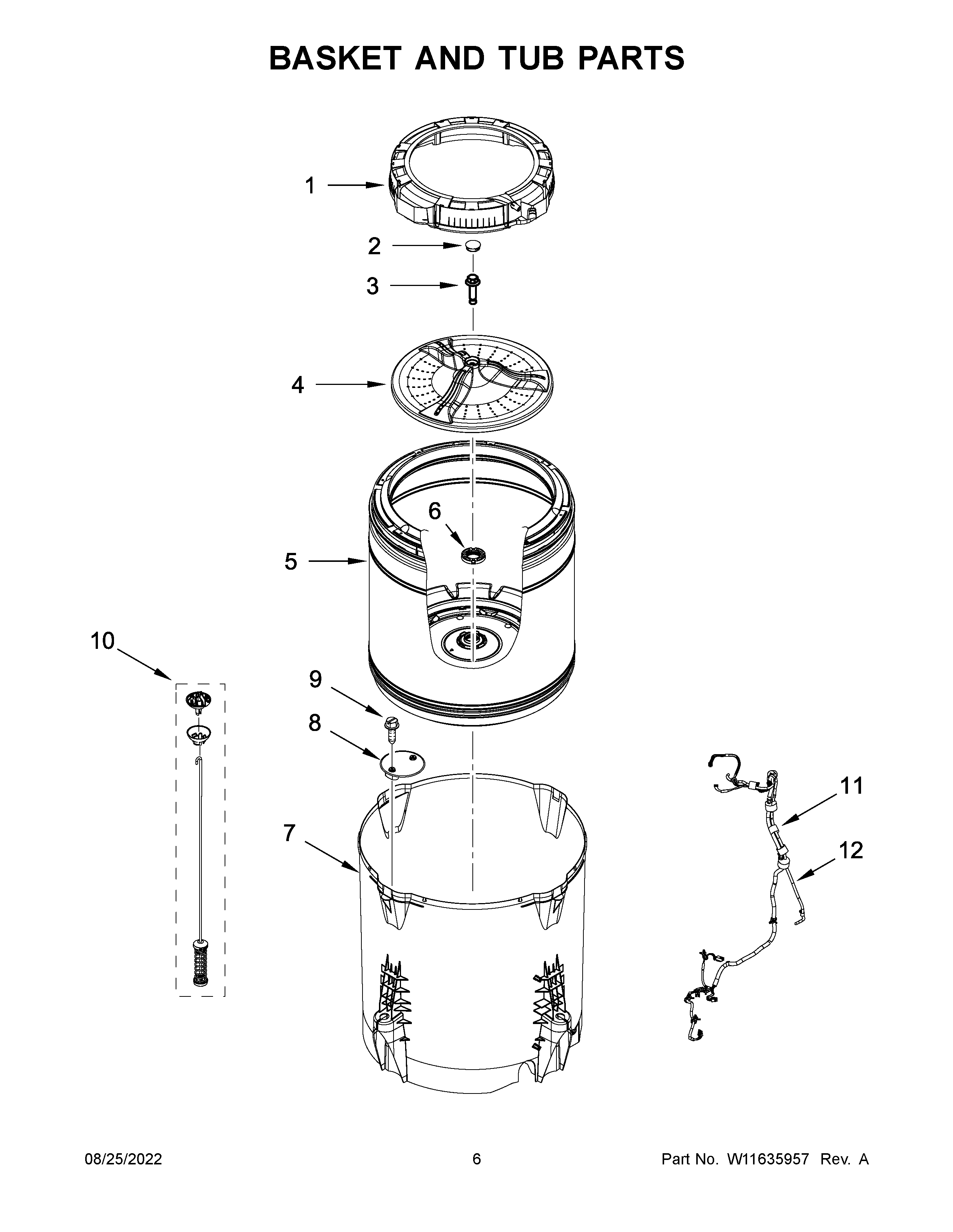 Basket and tub parts
