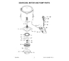 Whirlpool WTW500CMW0 gearcase, motor and pump parts diagram