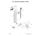 Whirlpool WDP730HAMZ0 fill, drain and overfill parts diagram