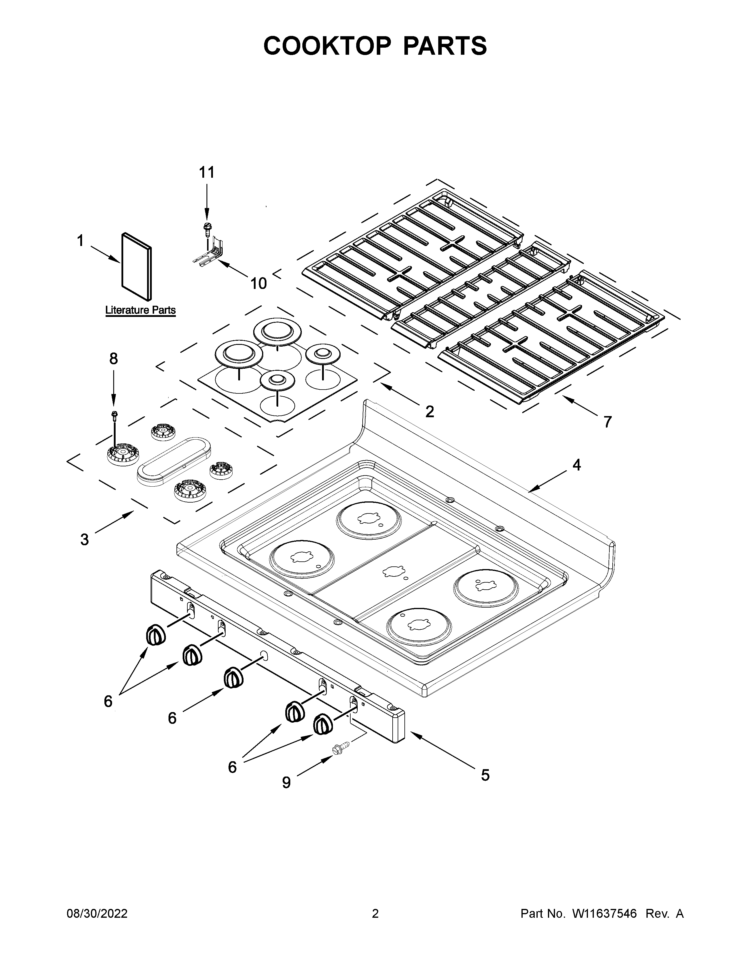 Cooktop parts