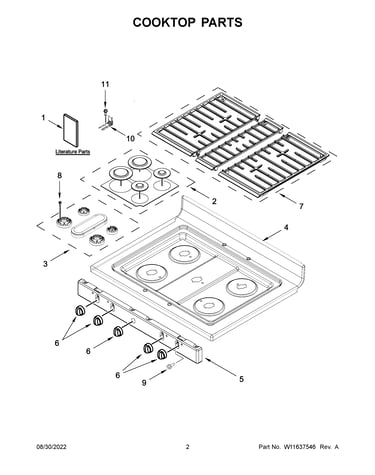 Cooktop parts