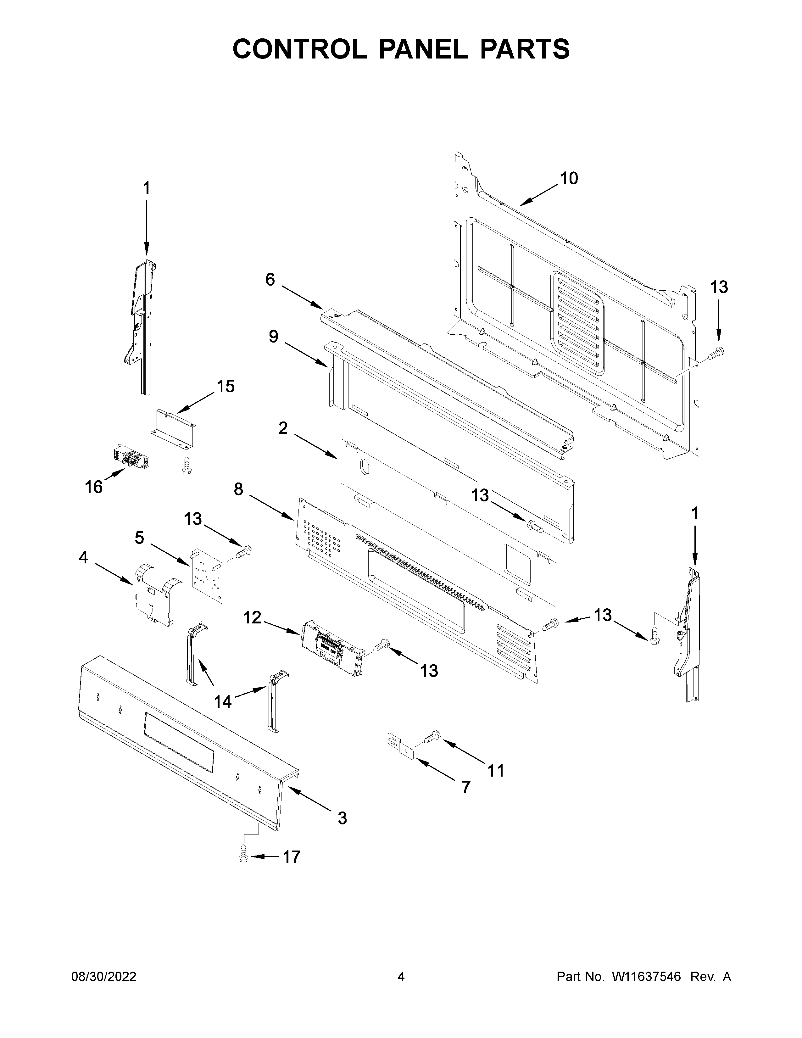 Control panel parts