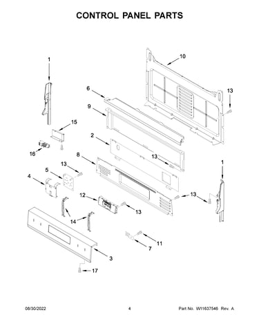 Control panel parts