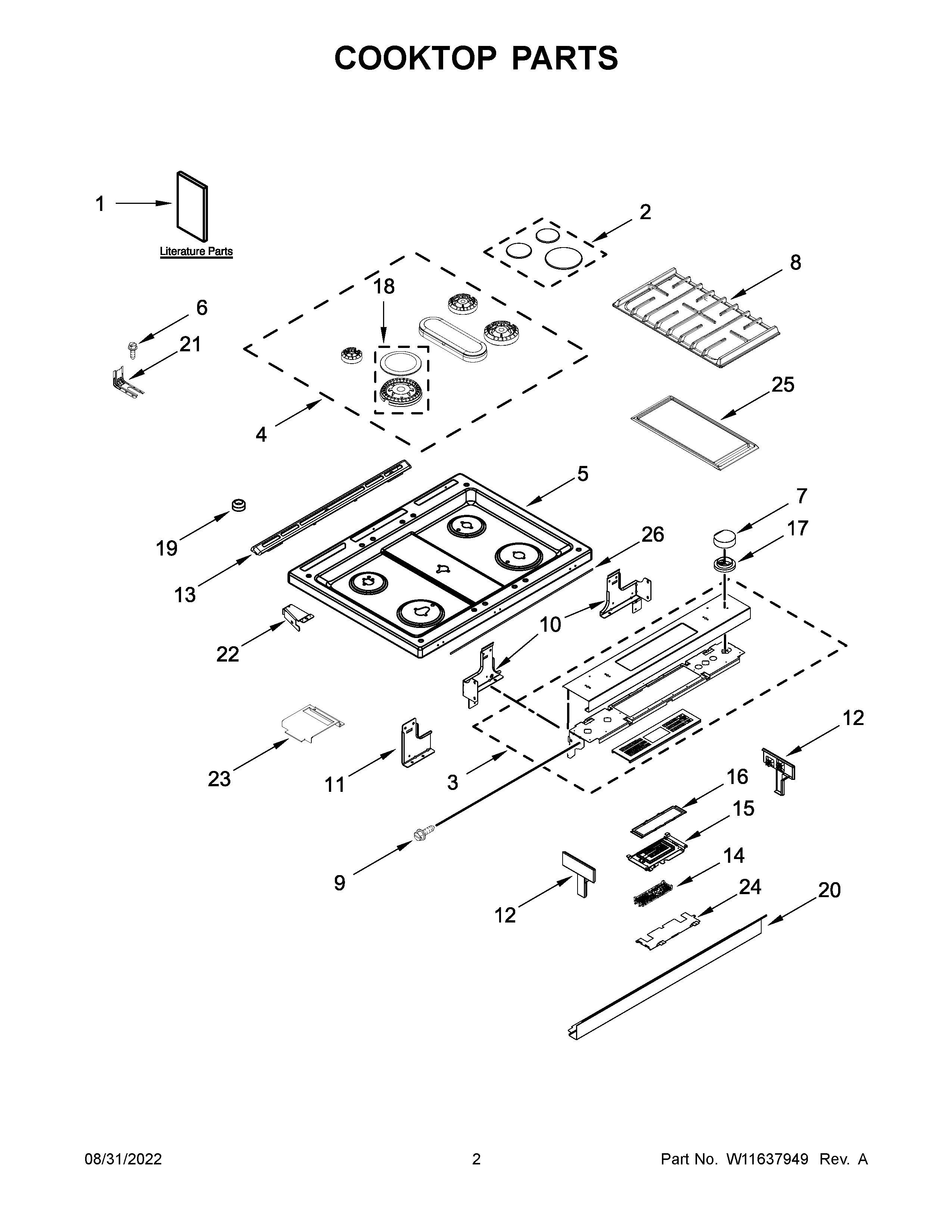Cooktop parts