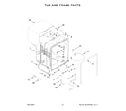 Whirlpool WDF331PAMB0 tub and frame parts diagram