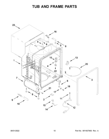 Tub and frame parts