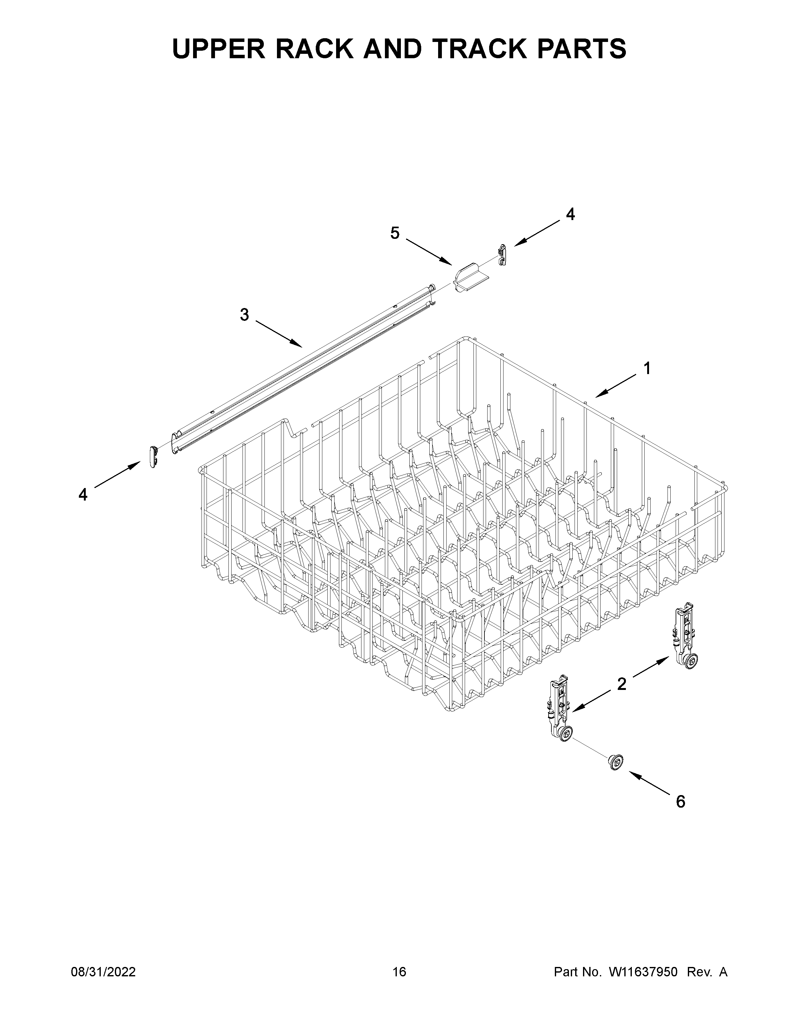 UPPER RACK AND TRACK PARTS