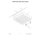 Whirlpool WDF331PAMW0 upper rack and track parts diagram