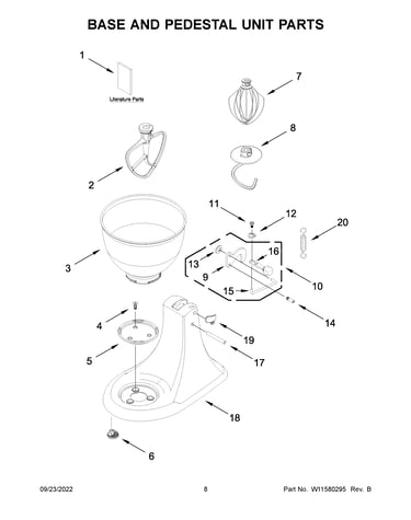 Base and pedestal unit parts