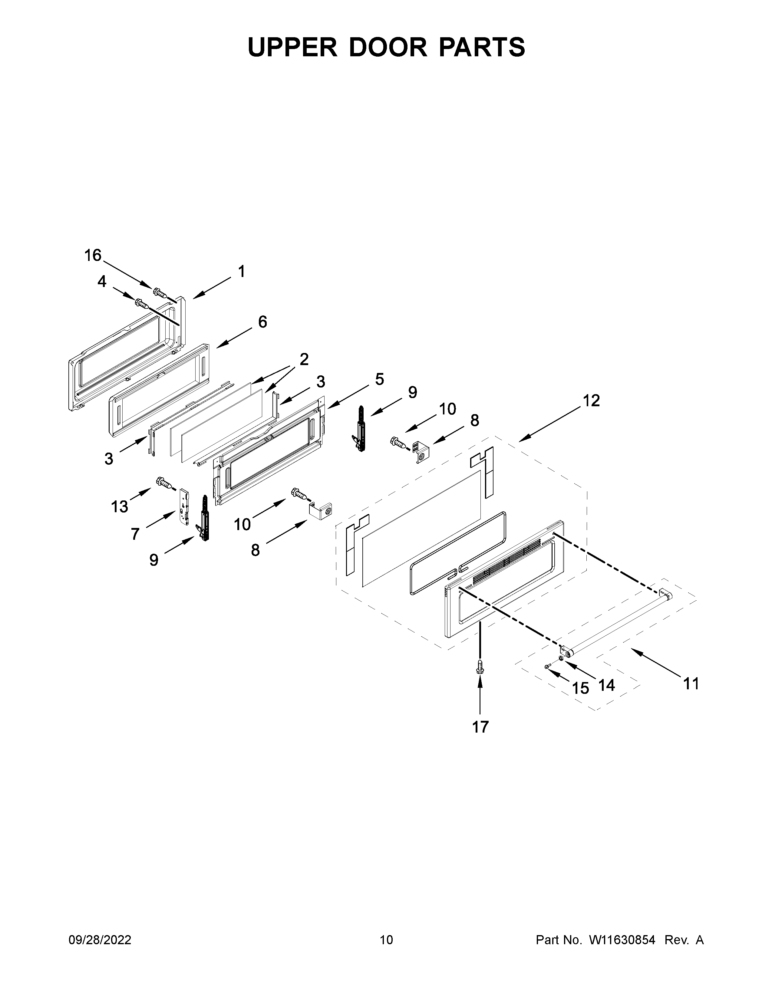Upper door parts