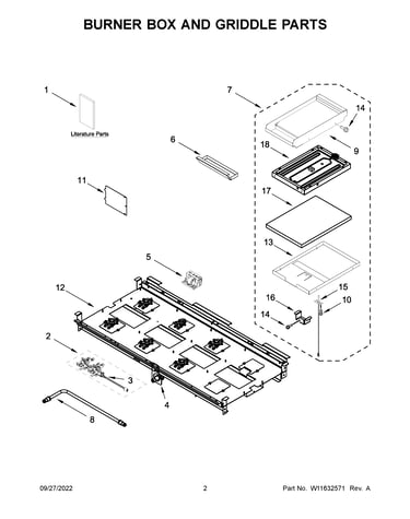 Burner box and griddle parts