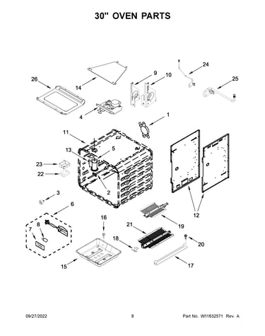 30" oven parts