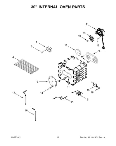 30" internal oven parts