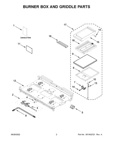 Burner box and griddle parts