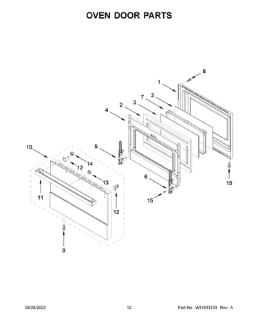 Oven door parts