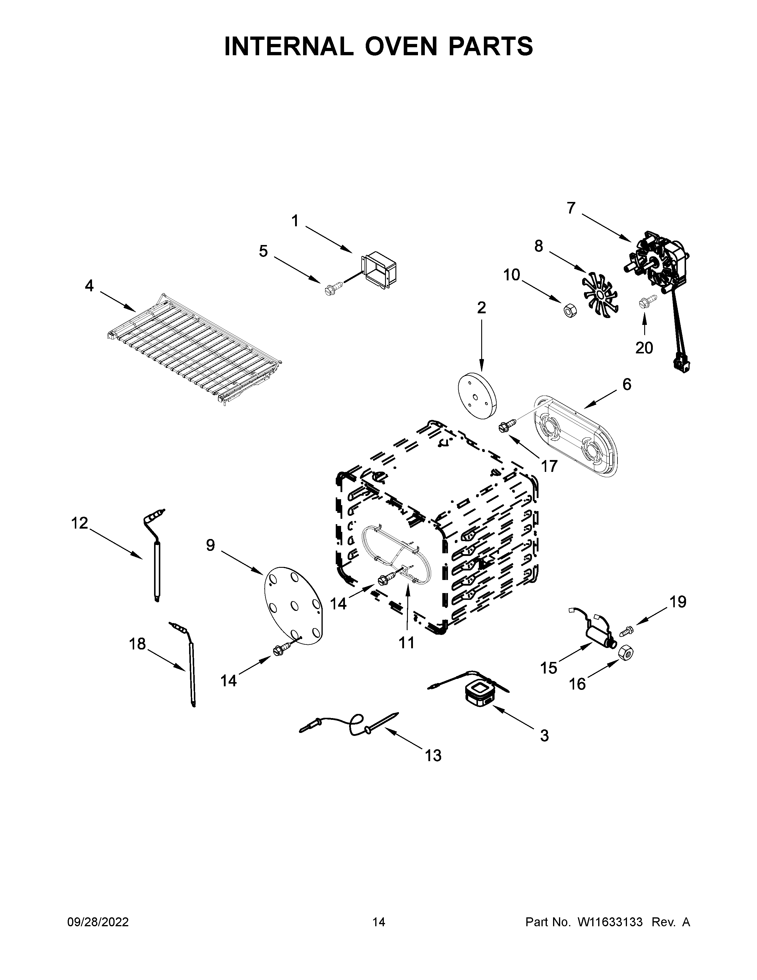 Internal oven parts