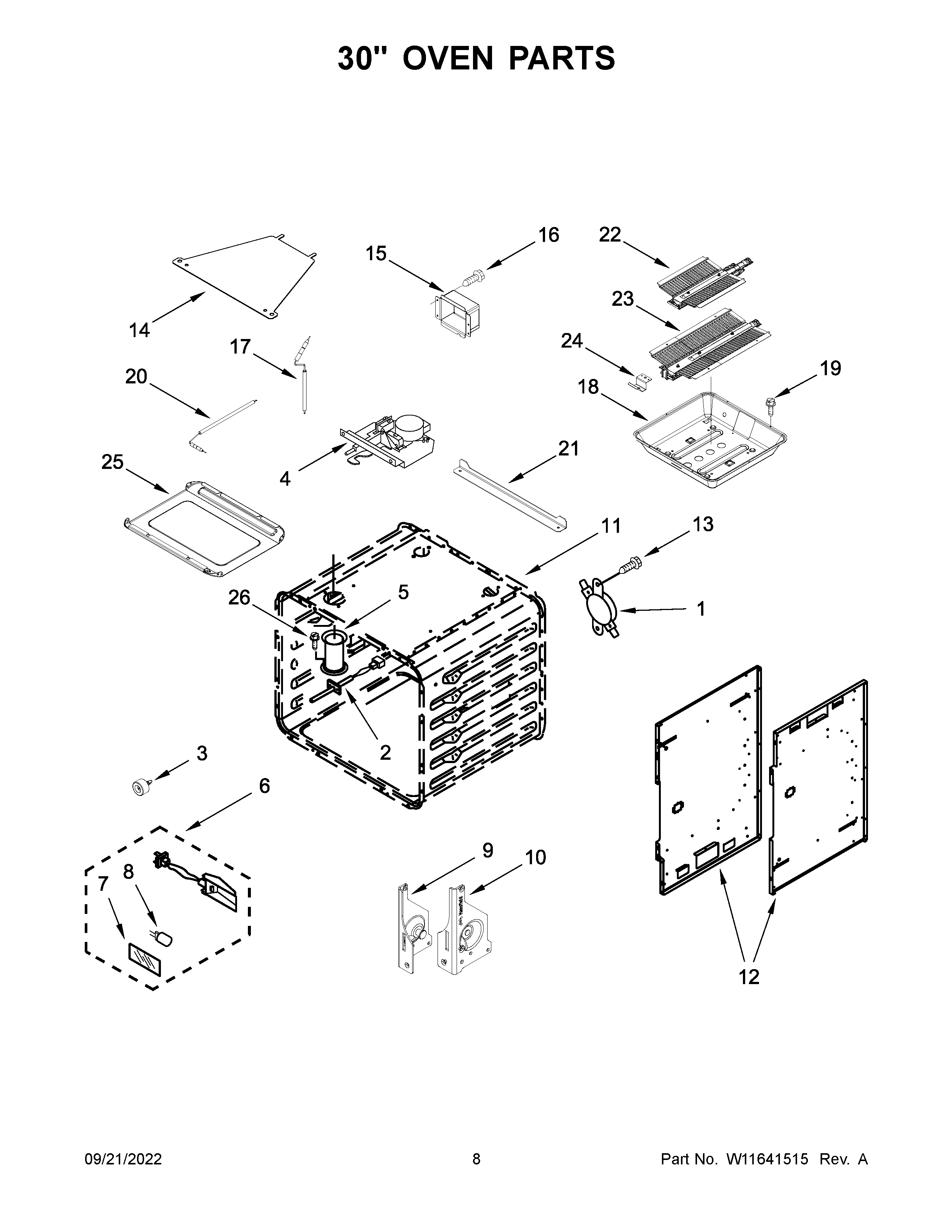 30" OVEN PARTS