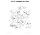 KitchenAid KFGC558JAV05 cooktop, burner and grate parts diagram