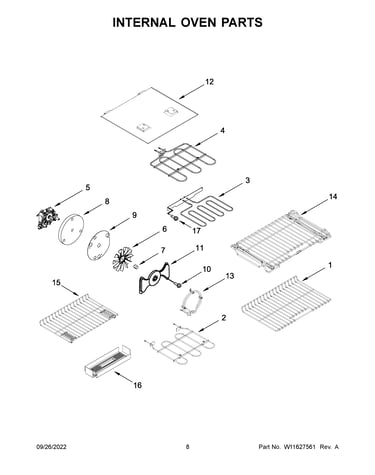 Internal oven parts