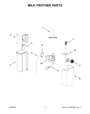 Milk frother parts