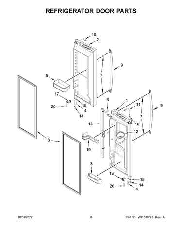 Refrigerator door parts